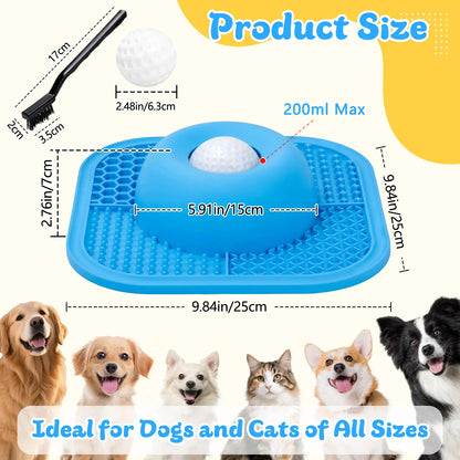Interactive Silicone Slow Feeder Bowl for Dogs, Cats, and Puppies - Non-Slip Lick Mat for Wet Food, Treats, Yogurt, and Peanut Butter