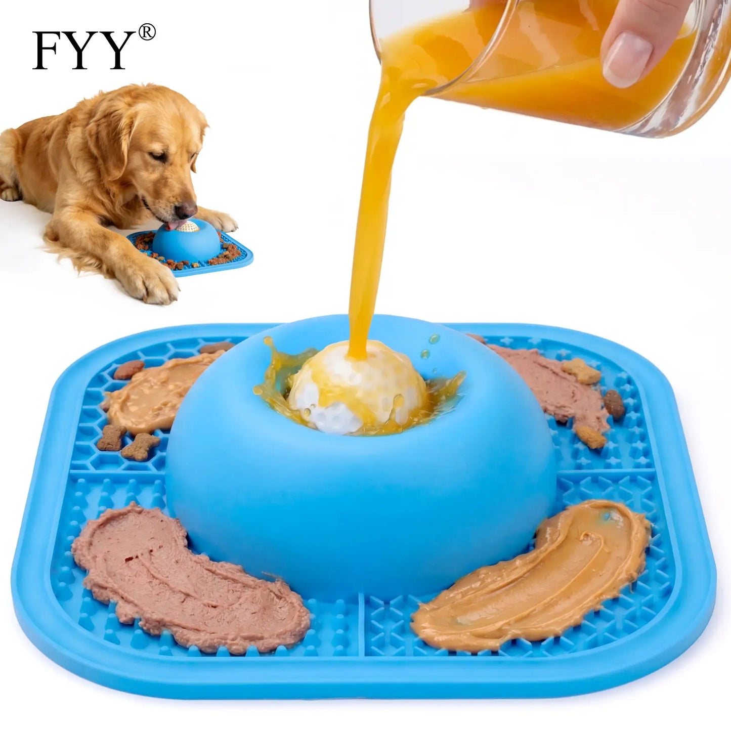 Interactive Silicone Slow Feeder Bowl for Dogs, Cats, and Puppies - Non-Slip Lick Mat for Wet Food, Treats, Yogurt, and Peanut Butter