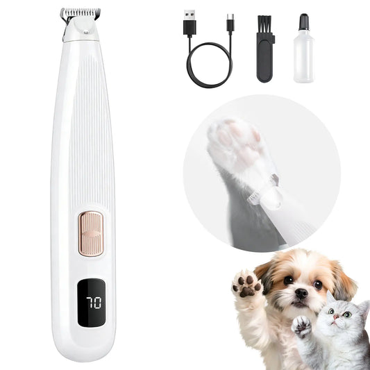 GOYJOY Waterproof Rechargeable Micro Precision Trimmer for Small Dogs and Cats with LED Light and Quiet Operation for Grooming Paws, Eyes, Ears, and Face