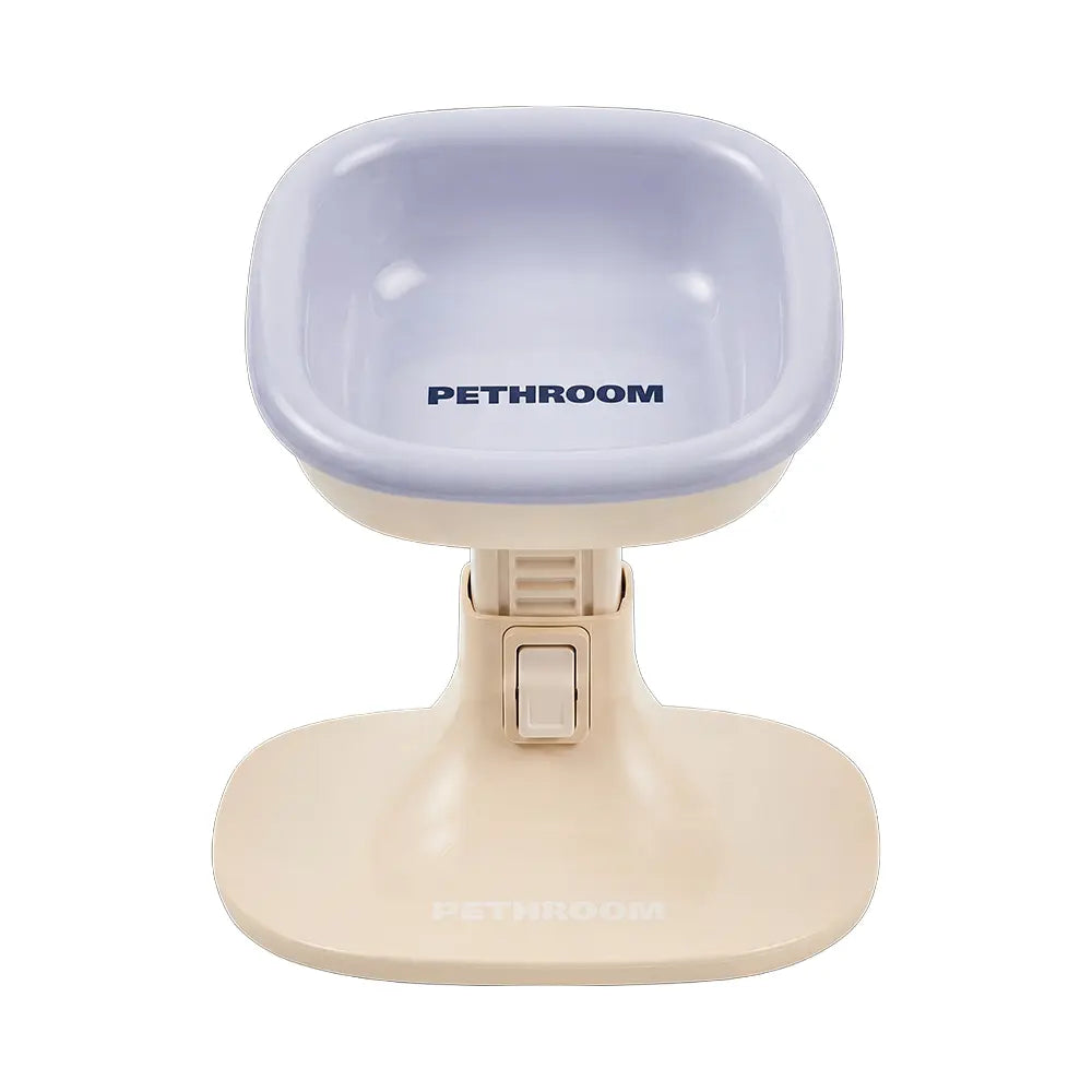 PETHROOM Adjustable Height Feeding Stand with Non-Slip Design and Durable Ceramic Bowls for Dogs and Cats