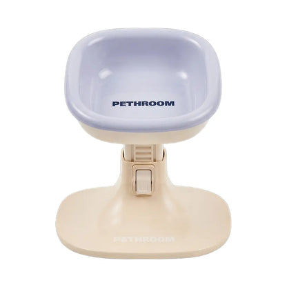 PETHROOM Adjustable Height Feeding Stand with Non-Slip Design and Durable Ceramic Bowls for Dogs and Cats