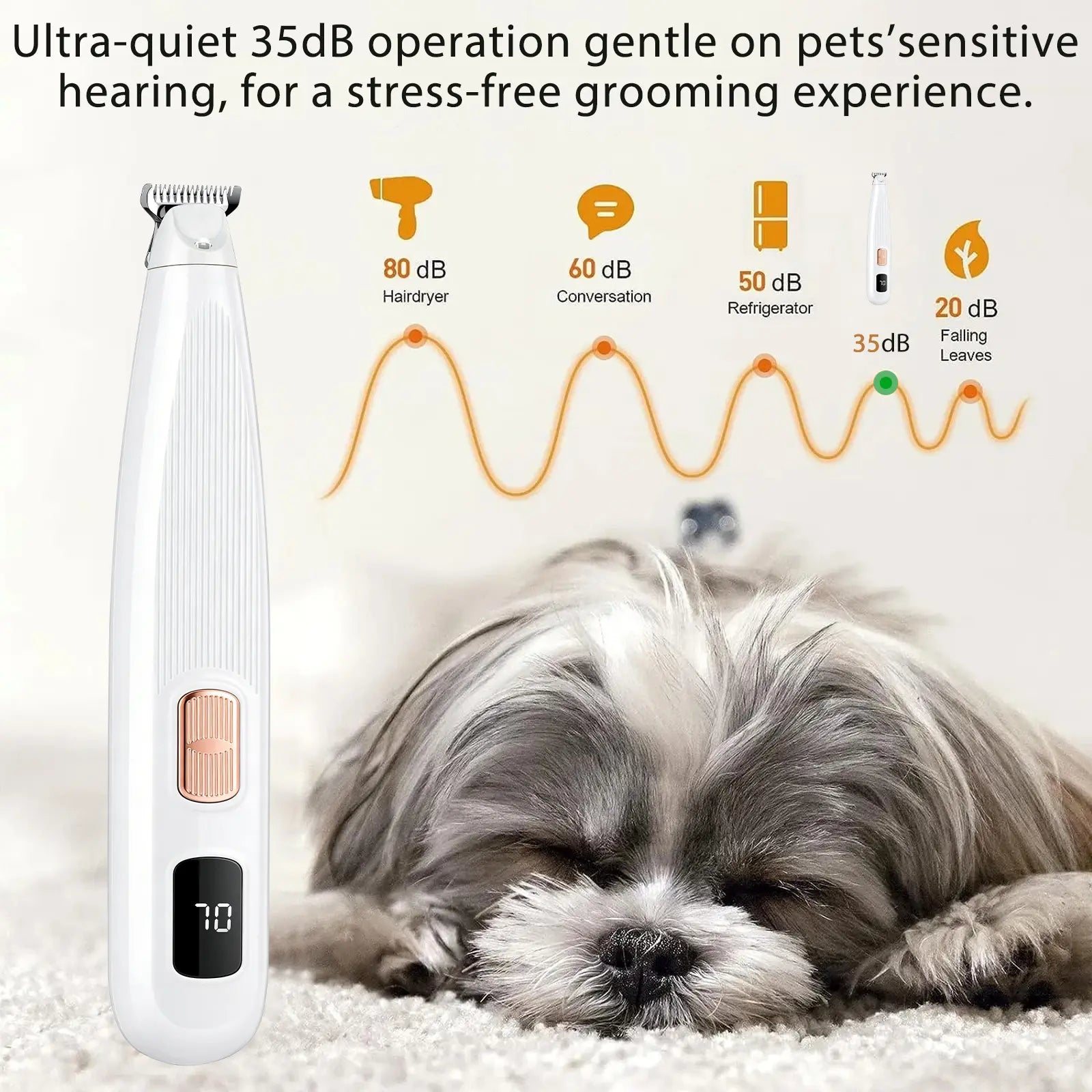 GOYJOY Waterproof Rechargeable Micro Precision Trimmer for Small Dogs and Cats with LED Light and Quiet Operation for Grooming Paws, Eyes, Ears, and Face