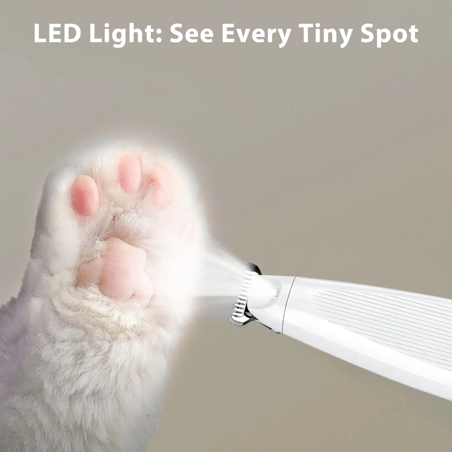 GOYJOY Waterproof Rechargeable Micro Precision Trimmer for Small Dogs and Cats with LED Light and Quiet Operation for Grooming Paws, Eyes, Ears, and Face