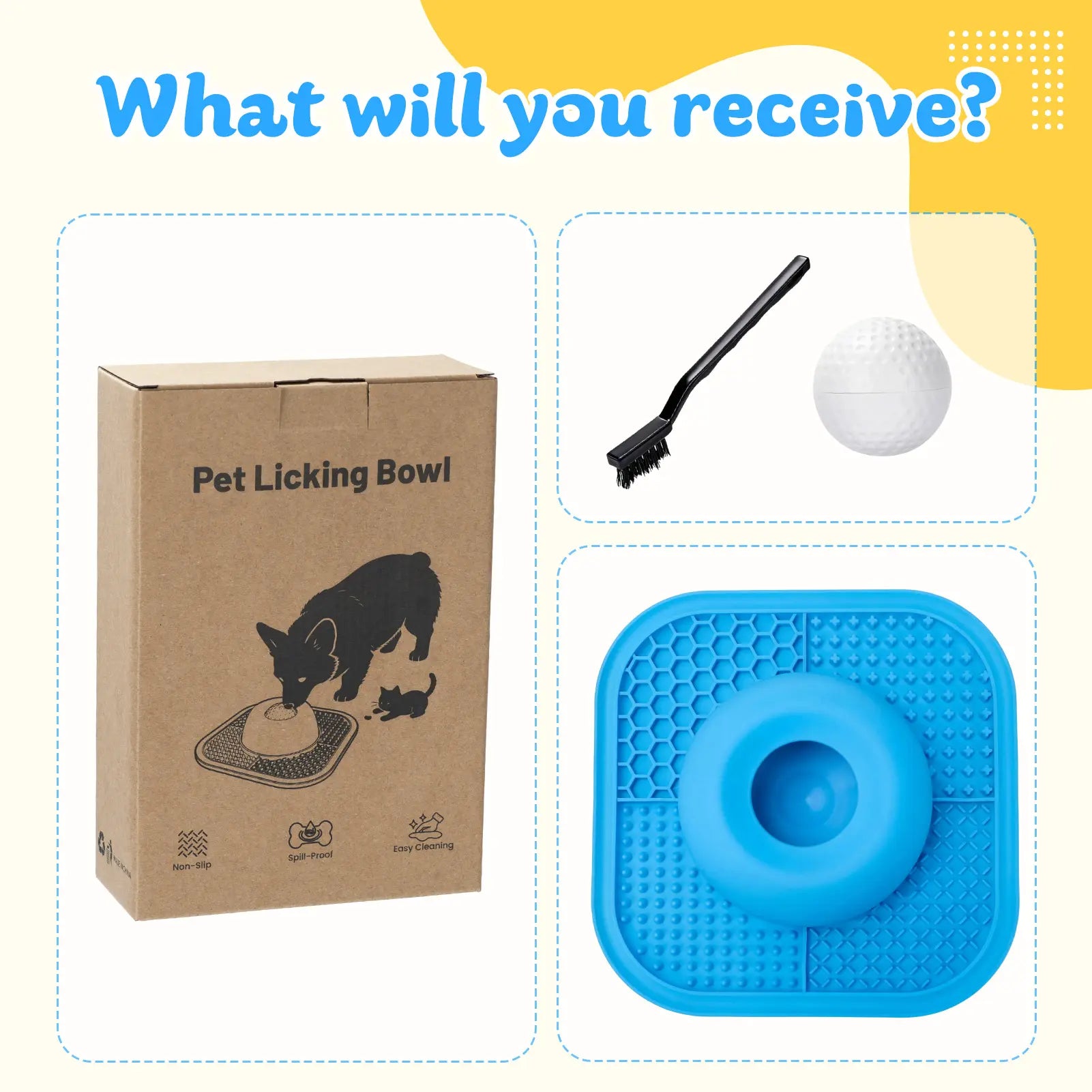Interactive Silicone Slow Feeder Bowl for Dogs, Cats, and Puppies - Non-Slip Lick Mat for Wet Food, Treats, Yogurt, and Peanut Butter