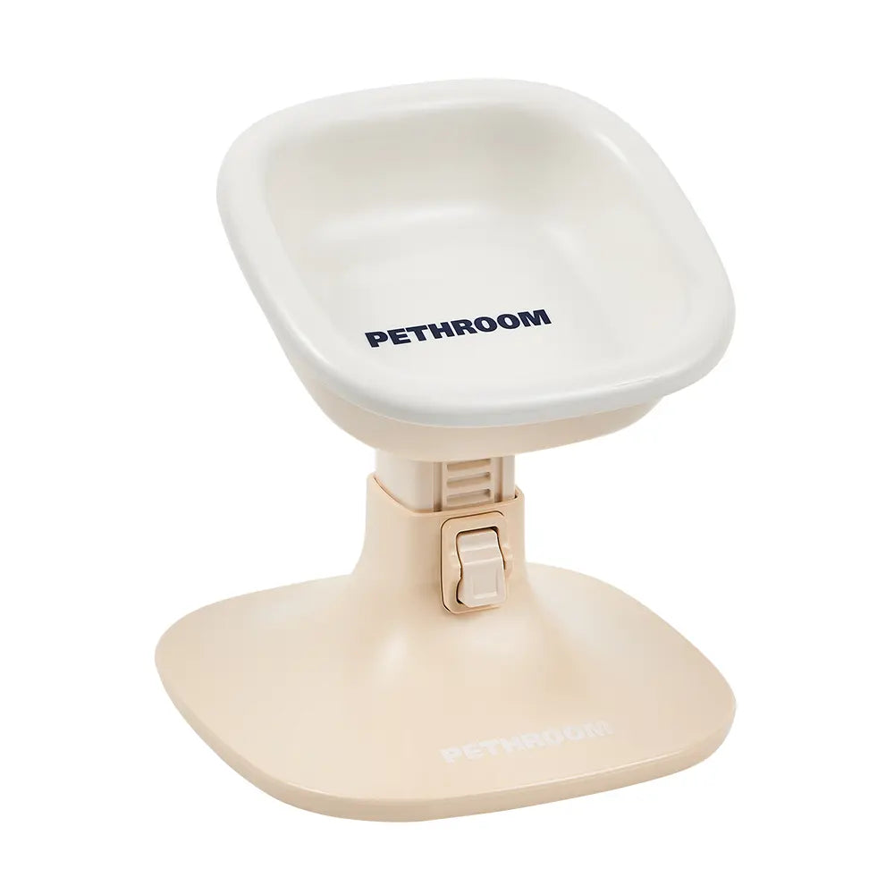 PETHROOM Adjustable Height Feeding Stand with Non-Slip Design and Durable Ceramic Bowls for Dogs and Cats