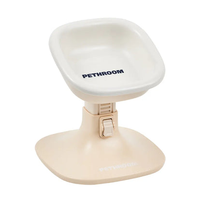 PETHROOM Adjustable Height Feeding Stand with Non-Slip Design and Durable Ceramic Bowls for Dogs and Cats