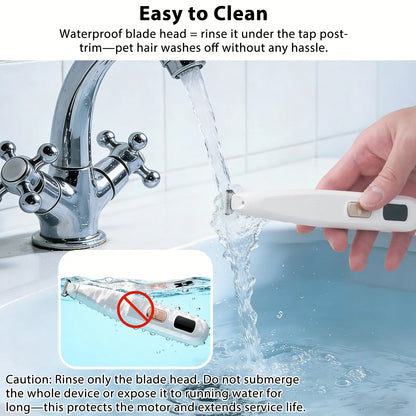 GOYJOY Waterproof Rechargeable Micro Precision Trimmer for Small Dogs and Cats with LED Light and Quiet Operation for Grooming Paws, Eyes, Ears, and Face